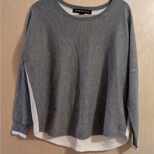 French Connection Gray and Cream Knit Sweater